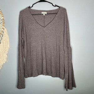 Lucky Brand V Neck Sweater with Bell Sleeves